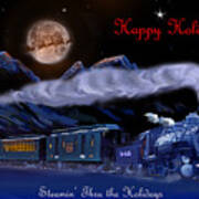 Steamin' Through The Holidays Christmas Card Poster