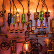 Steampunk Interior Design 3 Liquor Wall Dispenser Atlanta Mancave Bar Art Poster