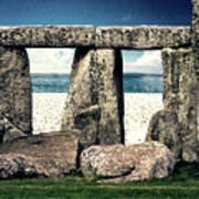 Stonehenge On The Beach Poster