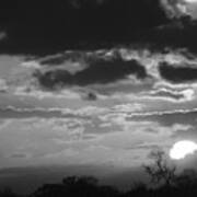 Storm Clouds At Sunset In Black And White Poster