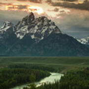 Storm Clouds Over The Tetons Poster
