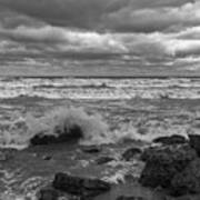 Stormy Day - Lake Eire Shore Poster
