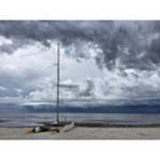 Stormy #sailboat #storms #enlight Poster