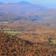 Stowe Pinnacle View To Camels Hump In Autumn Poster