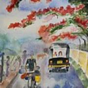 Street In Summer, India Poster