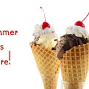 Summer Is Here Chocolate Ice Cream Poster