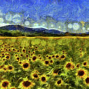 Summer Sunflowers Van Gogh Poster
