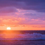 Sundown At Oceanside Beach - Sunset Photograph Poster