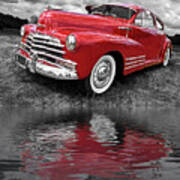 Sundown By The Lake - 1948 Red Chevy Poster