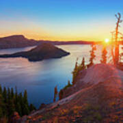 Sunrise At Crater Lake Poster