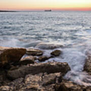 Sunrise In San Tumas - Marsaskala, Malta - Seascape Photography Poster