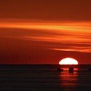 Sunrise Over The Ice Fishing Huts Poster