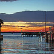 Sunset At Marina Plaza Dunedin Florida Poster
