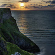 Sunset At Rhossili Bay Poster
