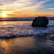 Sunset At San Simeon Beach Poster