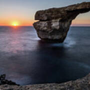 Sunset At The Azure Window - San Lawrenz, Malta - Seascape Photography Poster