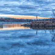 Sunset At The Blue Hills Reservoir Poster