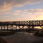 Sunset At The Wooden Bridge Poster