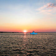 Sunset Fishing Boat Off Dewey Destin Fl Pier 1208a Poster