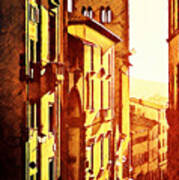 Sunset In Arezzo Poster