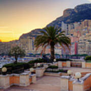 Sunset In Monaco Poster