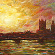 Sunset On Thames Poster
