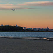 Sunset On Wollaston Beach In Quincy Massachusetts Poster
