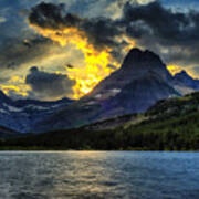 Sunset Over Glacier National Park Poster