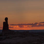 Sunset Over Rock Formation Poster