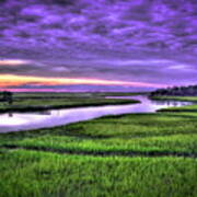 Savannah Ga Sunset Over Turners Creek Landscape Seascape Art Poster