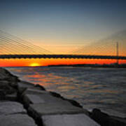 Sunset Under The Indian River Inlet Bridge Poster