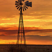 Sunset Windmill 01 Poster