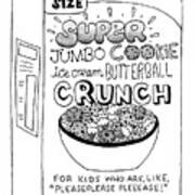 Super Jumbo Cookie Ice Cream Butterball Crunch Poster