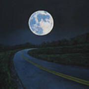 Super Moon At The End Of The Road Poster