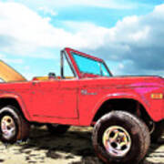 Surf Bronco Beyond The 4 Wheel Drive Only Sign Padre Island Poster