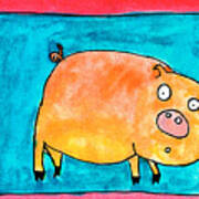 Surprised Pig Poster