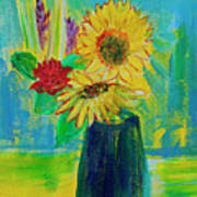 Surreal Sunflowers  14x11 Poster