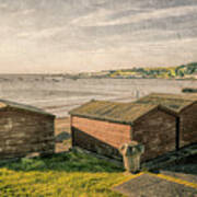 Swanage Beach Huts And The Bay Poster