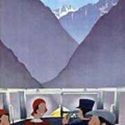Swiss Alpine Postal Coaches - Switzerland - Retro Travel Poster - Vintage Poster Poster