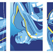 Symphony In Blue - Triptych 4 Poster