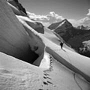T-202410 Bw Fred Beckey High On Berg Glacier Poster