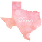 Texas Pink And Coral Bokeh Poster
