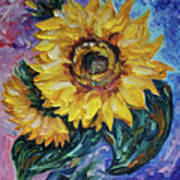 That Sunflower From The Sunflower State Palette Knife Technique Poster