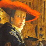 The Girl With The Red Hat After Jan Vermeer Poster