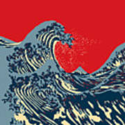The Great Hokusai Wave Hope Style Graphic Poster