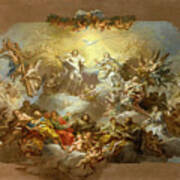The Holy Trinity And Saints In Glory Poster