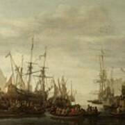 The Keelhauling Of The Ships Surgeon Of Admiral Jan Van Nes Lieve Pietersz Verschuier 1660  1686 Poster