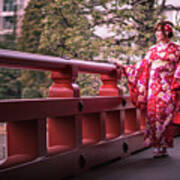 The Kimono Girl - Tokyo, Japan - Color Street Photography Poster