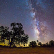 The Milky Way With One Perseid Meteor Poster