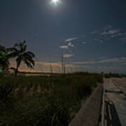 The Moonit Path To Fort Myers Beach Fort Myers Florida Poster